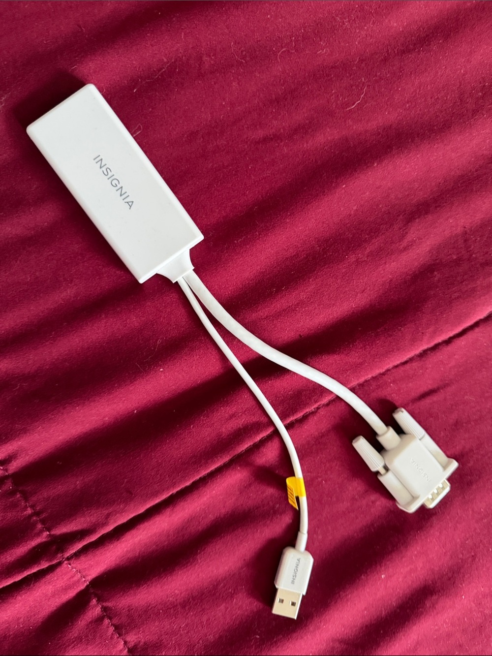 Insignia White USB to VGA Adapter Cable
